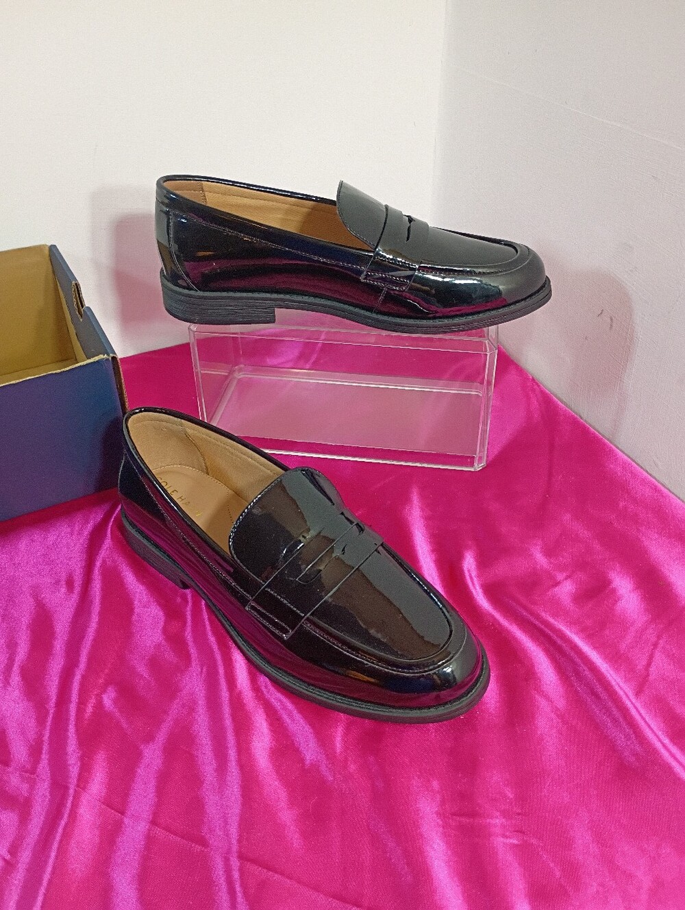 Cole Haan Haverhill Penny Loafer Womens SZ 7B Black Patent Lightweight.